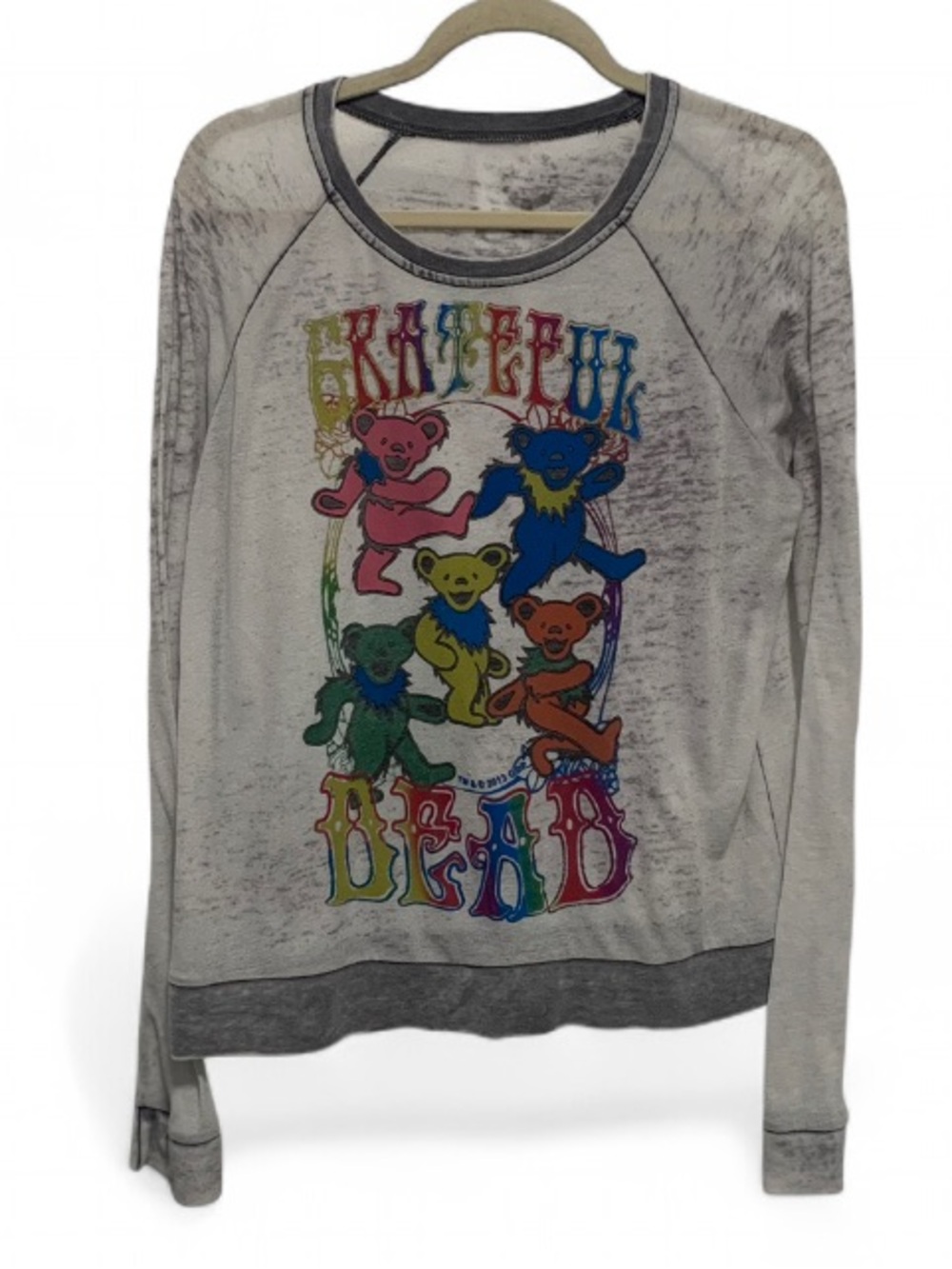 Grateful Dead Dancing Bears Light Gray Burnout Sweatshirt